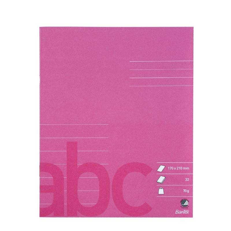 Skoleh&aelig;fte Bantex 17x21cm lin 7 linjer 32bl 70g rosa/pink