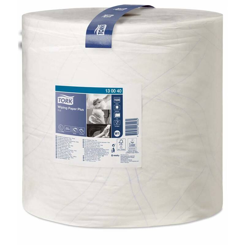 Aft&oslash;rringspapir Tork Plus W1 420 2-lags hvid 510m 130040