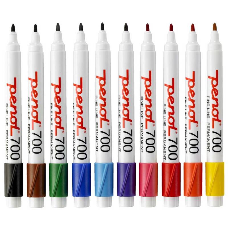 Marker Penol 700 assorteret 1,5mm rund spids 10stk/s&aelig;t