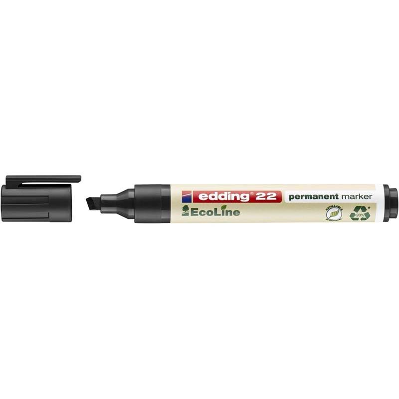 Marker edding 22 EcoLine sort permanent 1-5mm skr&aring; spids