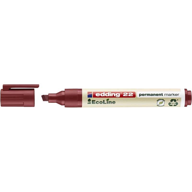 Marker edding 22 EcoLine r&oslash;d permanent 1-5mm skr&aring; spids