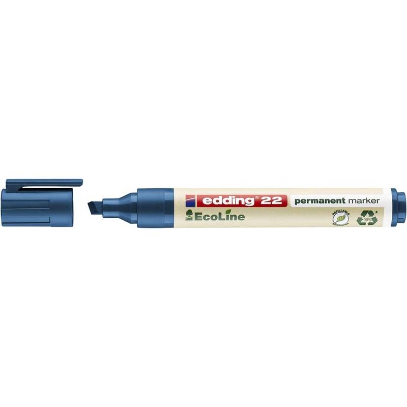 Marker edding 22 EcoLine bl&aring; permanent 1-5mm skr&aring; spids