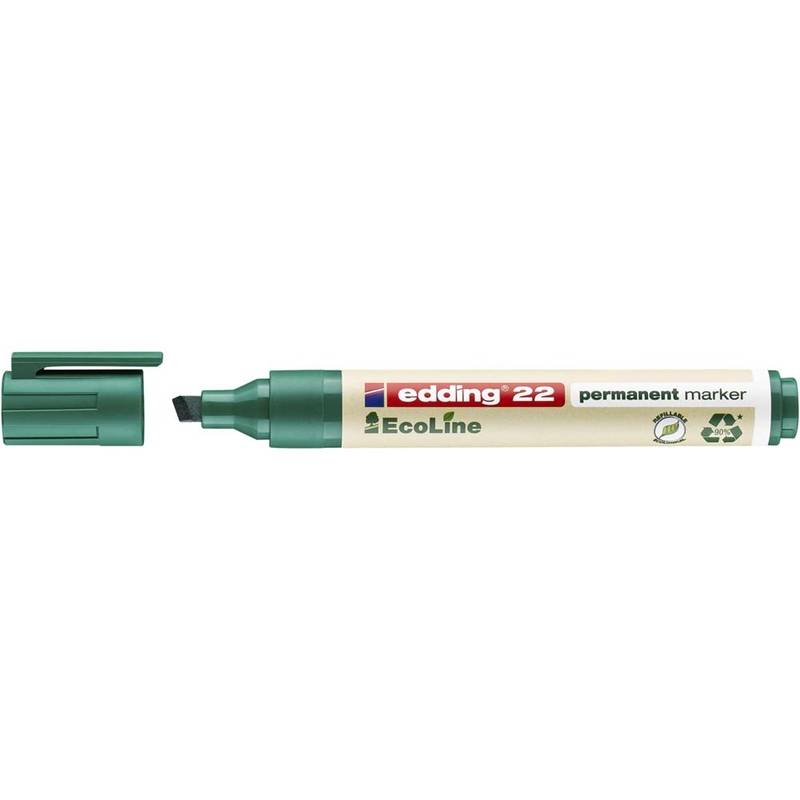 Marker edding 22 EcoLine gr&oslash;n permanent 1-5mm skr&aring; spids
