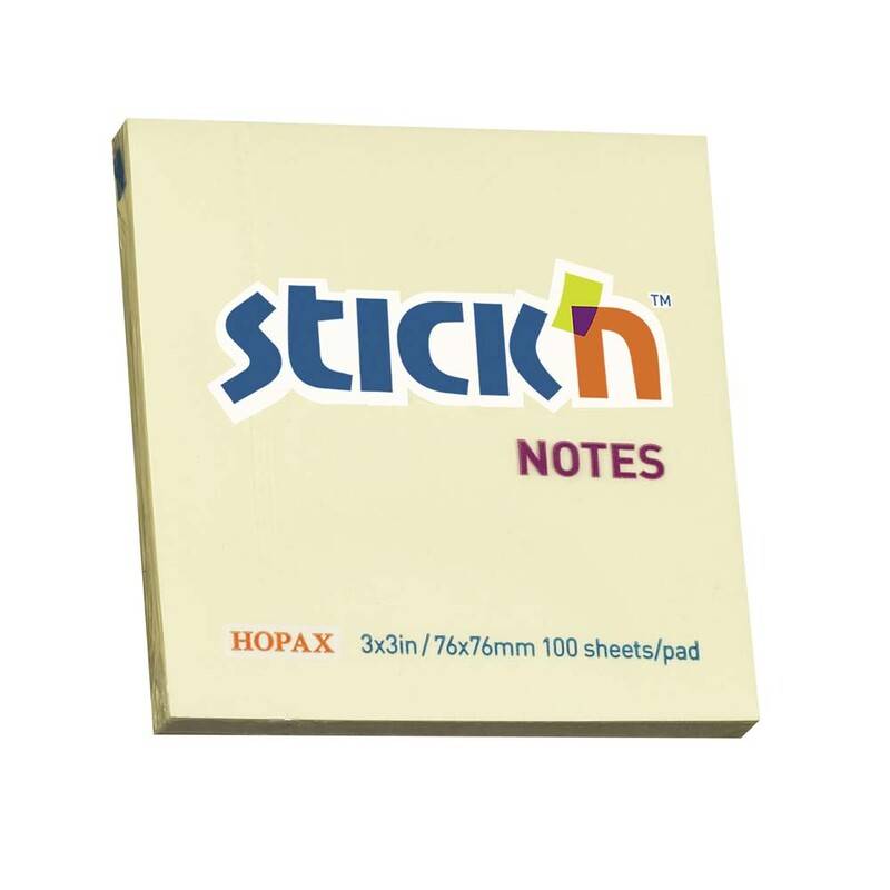 Notes Stick'N gul 76x76mm 100blade BNT Stick&acute;n