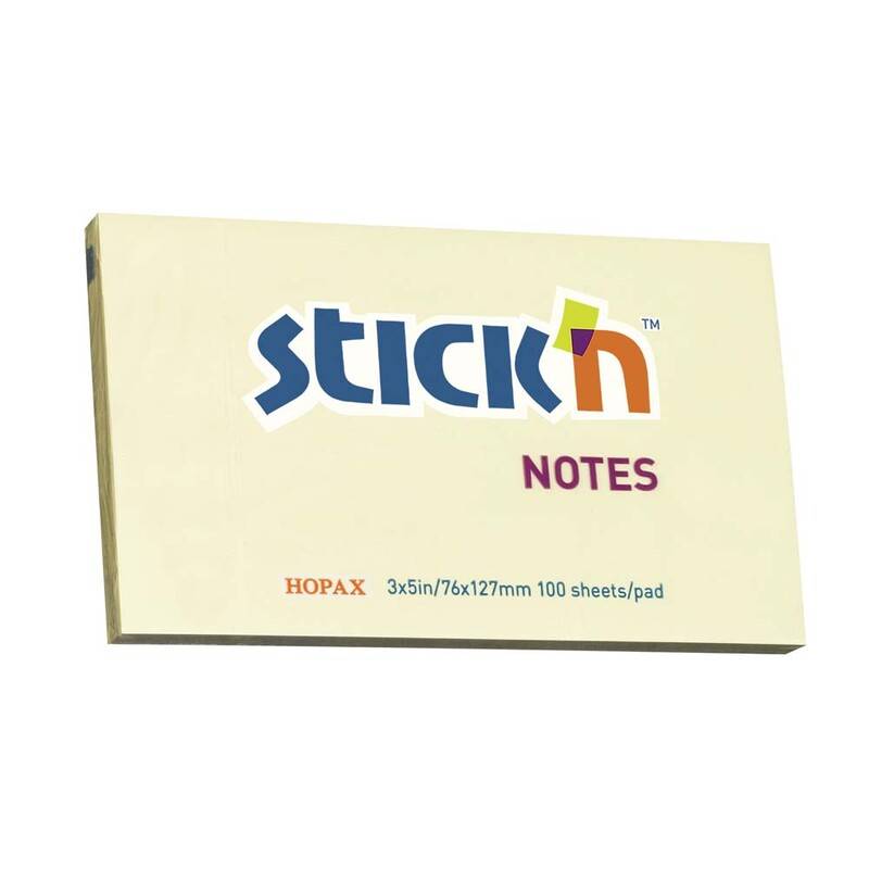 Notes Stick'N gul 76x127mm 100blade BNT Stick&acute;n 127x76mm