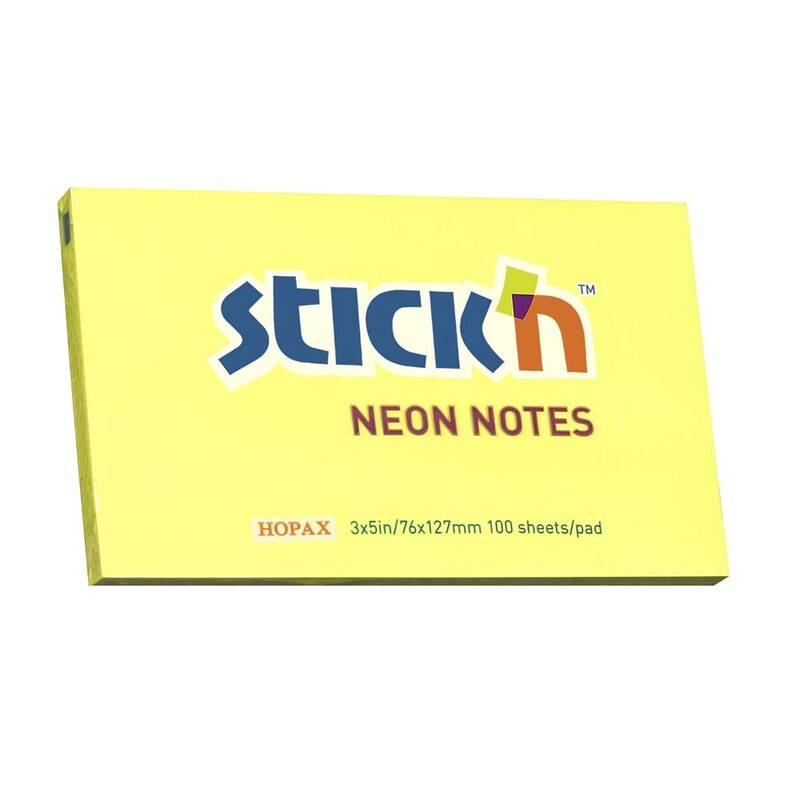 Notes Stick'N NEON gul 76x127mm 100blade
