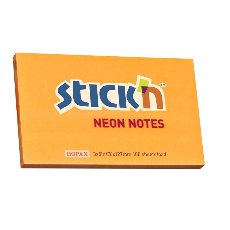 Notes Stick'N NEON orange 76x127mm 100blade