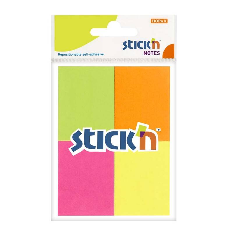 Notes Stick'N NEON 4 ass. farver 38x50mm 4x50blade