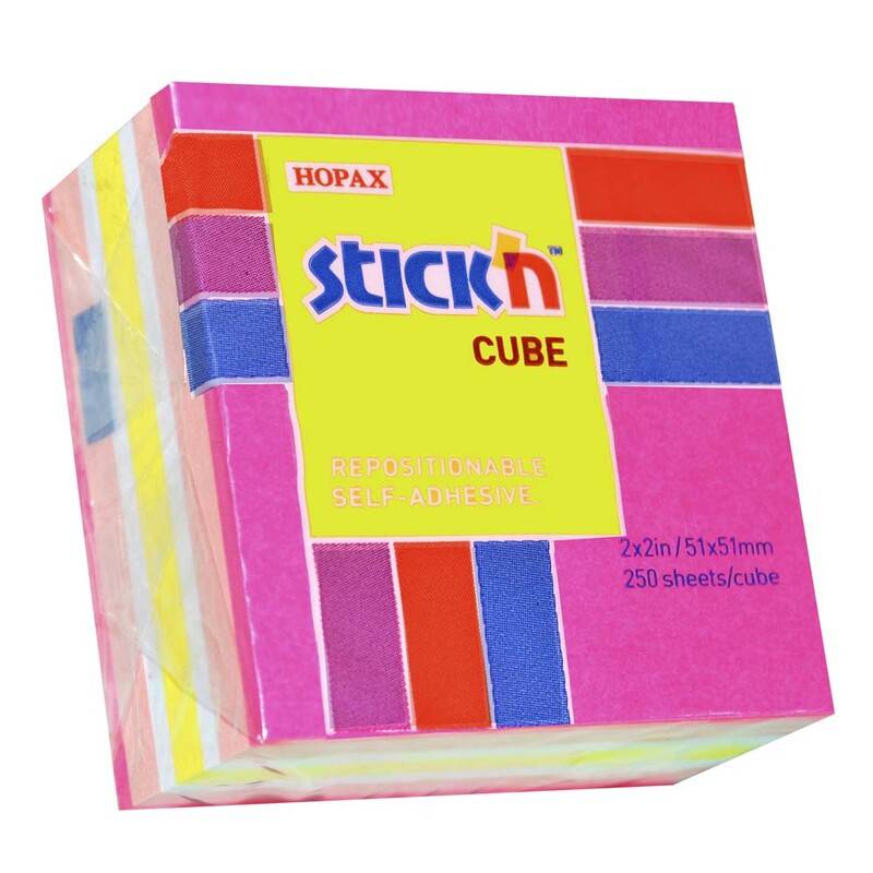Notes Stick'N Mini Cube rosa/neon pastel 51x51mm 250blade