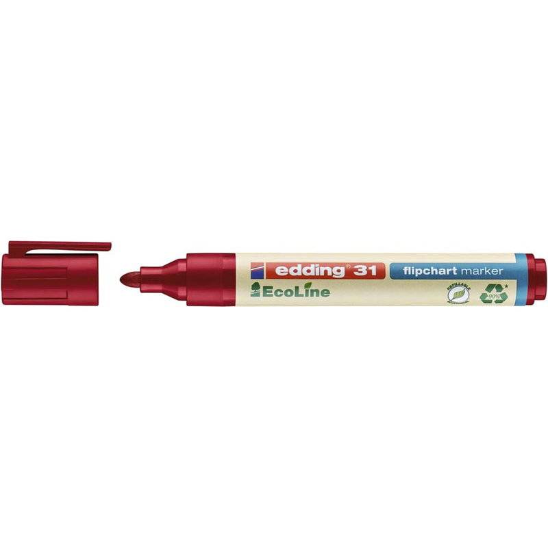 Marker edding 31 Flipchart ECOLINE r&oslash;d 1,5-3mm rund spids