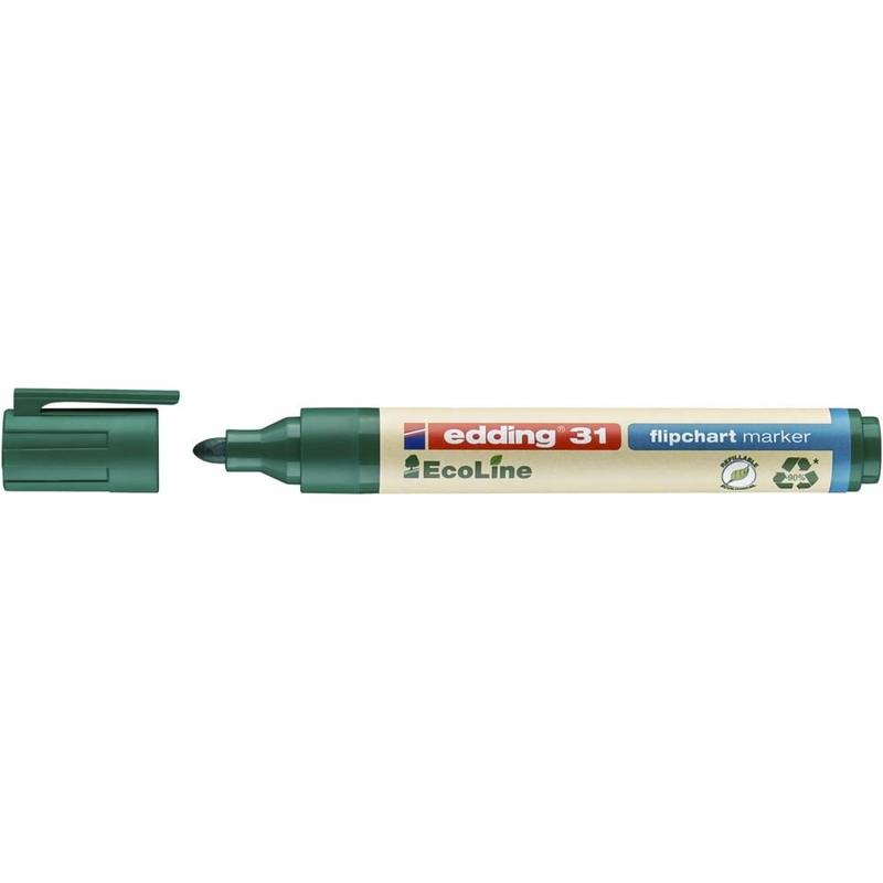 Marker edding 31 Flipchart ECOLINE gr&oslash;n 1,5-3mm rund spids