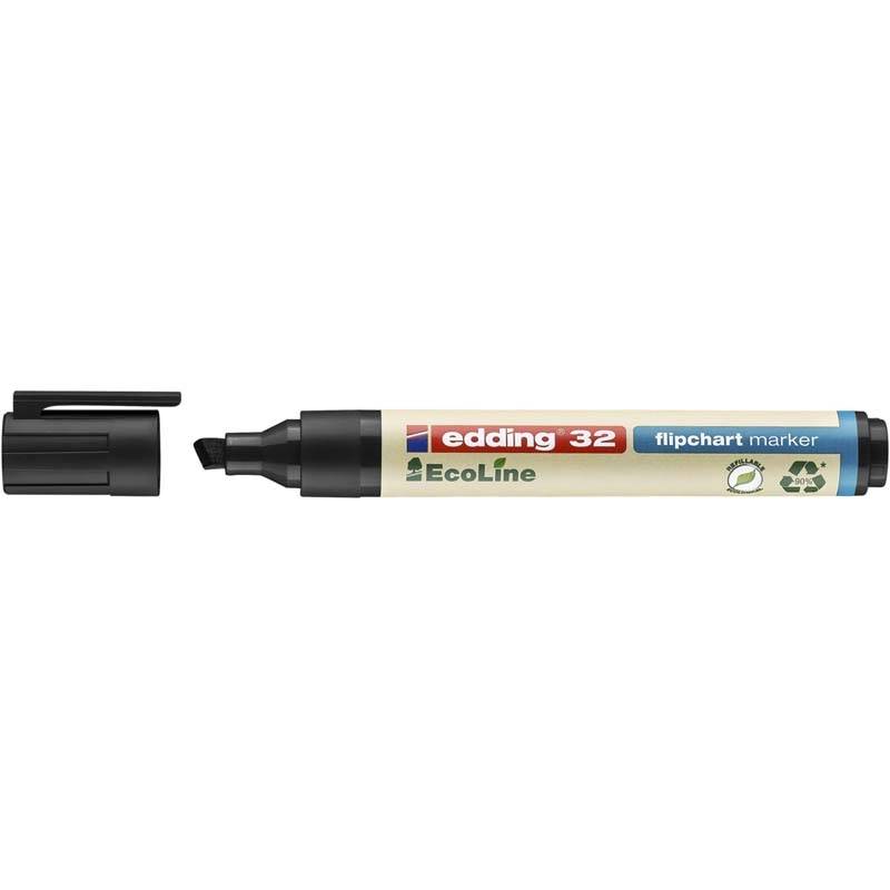 Marker Edding 32 Flipchart ECOLINE sort 1-5mm skr&aring; spids