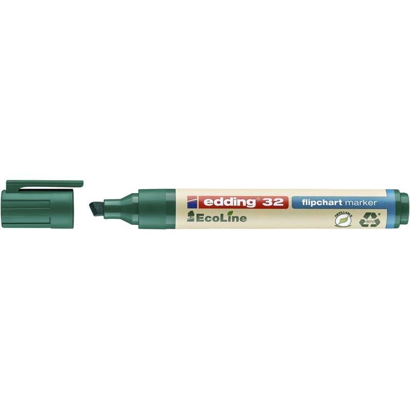 Marker Edding 32 Flipchart ECOLINE gr&oslash;n 1-5mm skr&aring; spids
