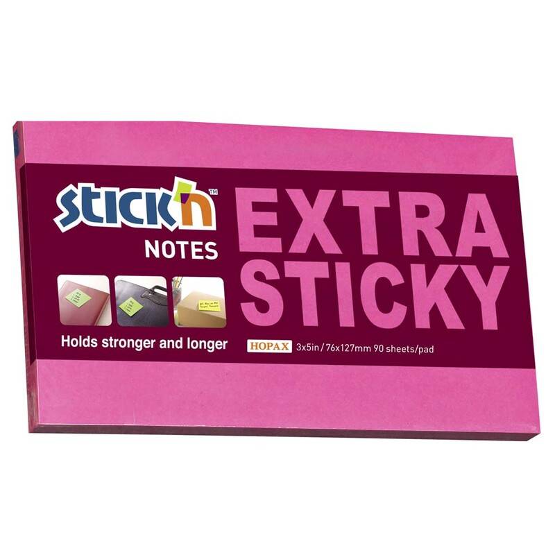 Notes Stick'N Extra Sticky r&oslash;d 76x127mm 90blade