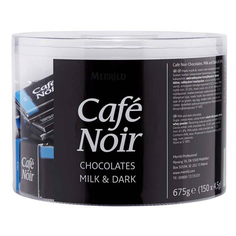 Chokolade Caf&eacute; Noir Lys/m&oslash;rk 4,5g 2 d&aring;ser a 150 stk/pak