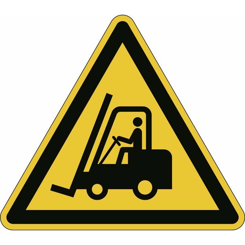 Advarselsklisterm&aelig;rke Hold &oslash;je med trucks &Oslash;43cm 0,4mm gul/sort