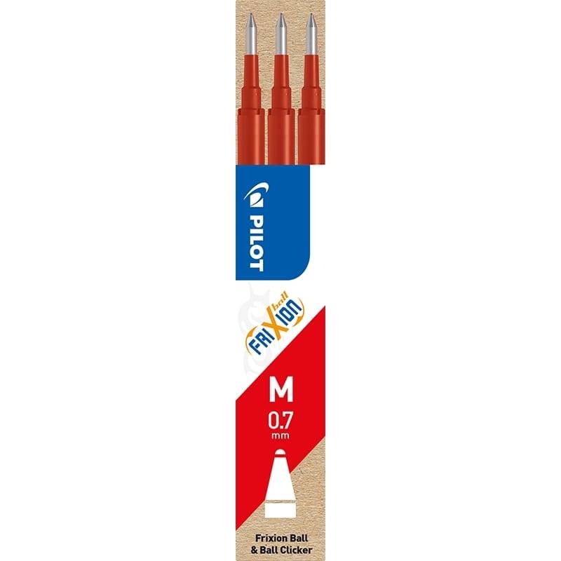Refill Pilot FriXion r&oslash;d 0,7 medium 3-pack