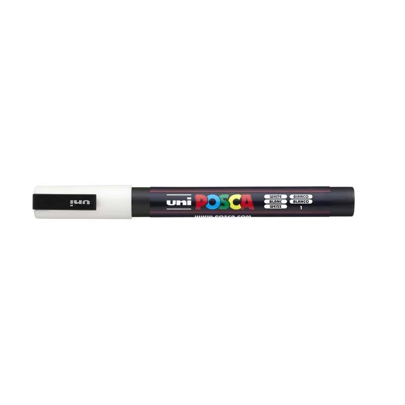 Paint marker Uni Posca PC-3M hvid 0,9-1,3mm