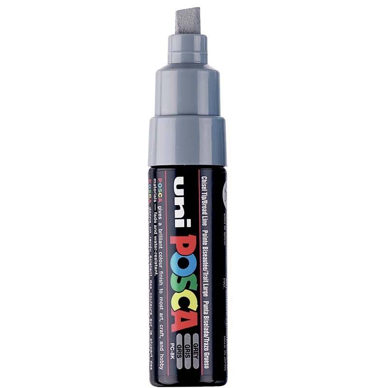 Paint marker Uni Posca PC-8K gr&aring; 8mm Paintmarker Rund spids permanent