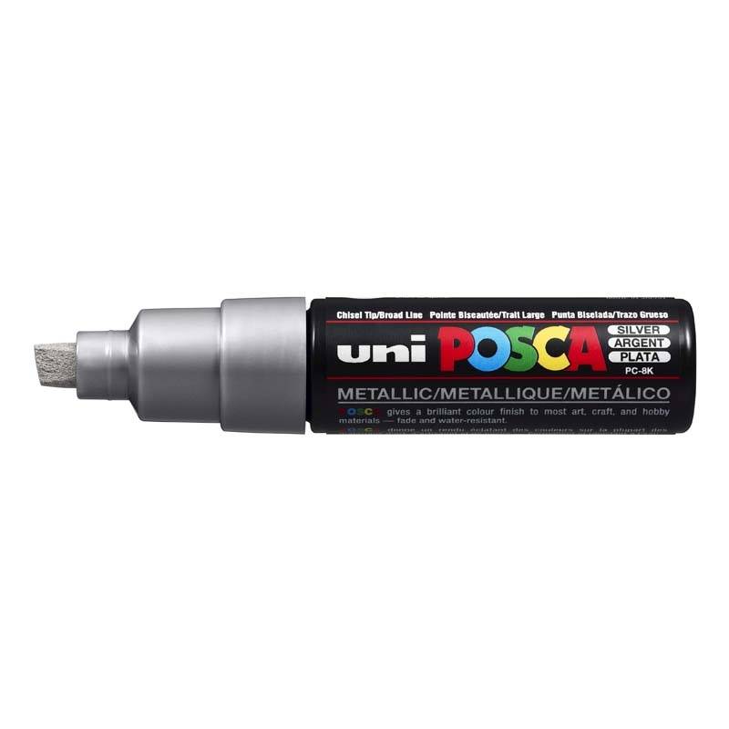 Paint marker Uni Posca PC-8K s&oslash;lv 8mm Paintmarker Rund spids permanent