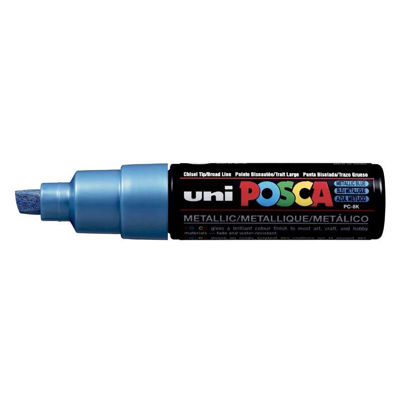 Paint marker Uni Posca PC-8K metal bl&aring; 8mm