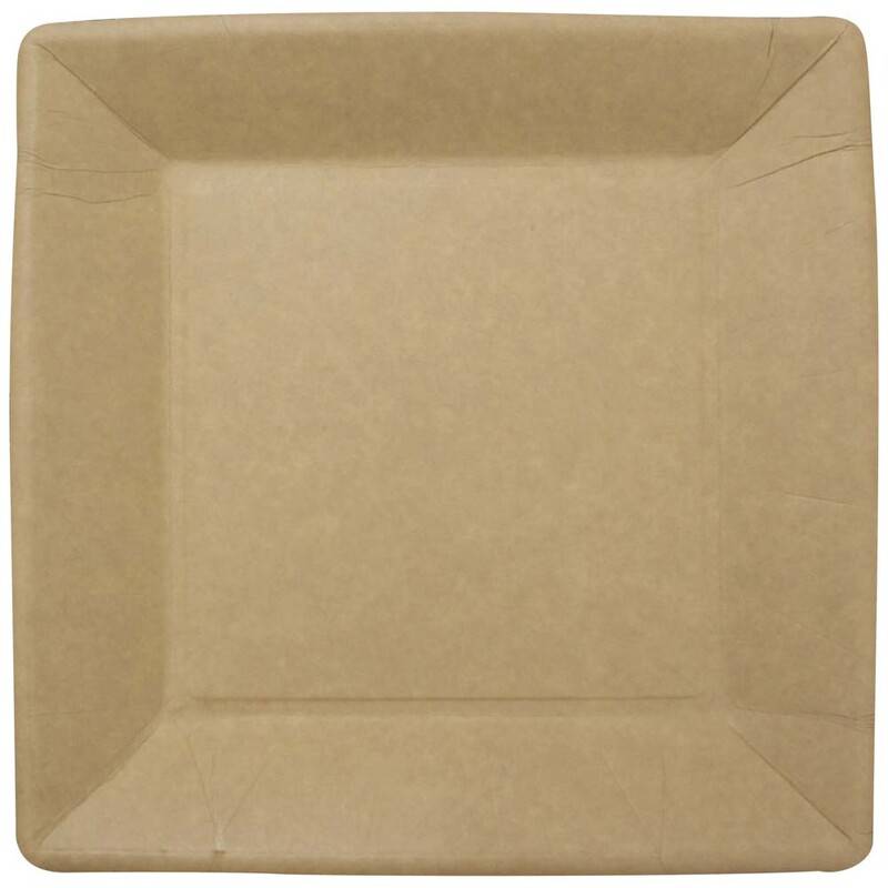 Tallerken frokost pap 23x23cm brun 50stk/pak