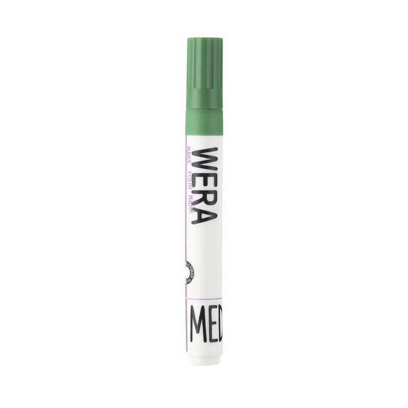 Marker WERA gr&oslash;n permanent kantet spids 1-4mm