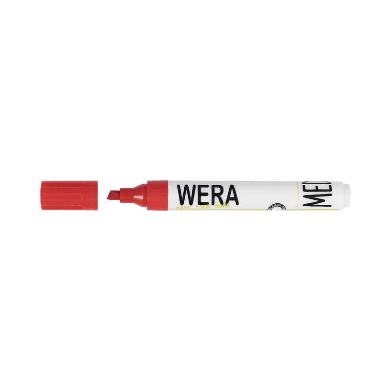 Whiteboardmarker WERA r&oslash;d kantet spids 1-4mm