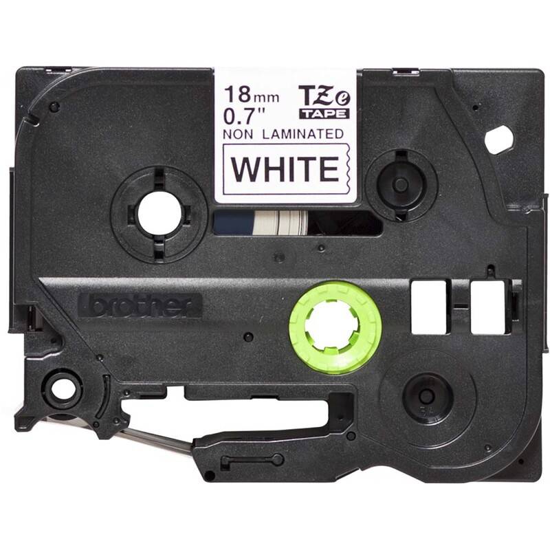 Labeltape Brother TZe-N241 18mmx8m sort p&aring; hvid ulamineret