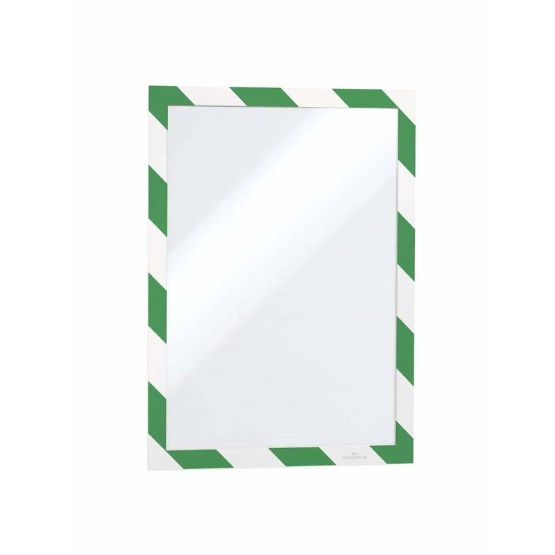 Skilt Duraframe Security A4 m/gr&oslash;n/hvid ramme 2stk/pak