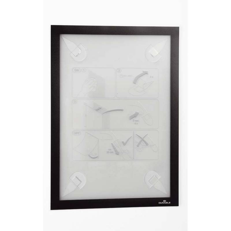 Skilt Duraframe Wallpaper A4 sort aftagelig inforamme 1stk
