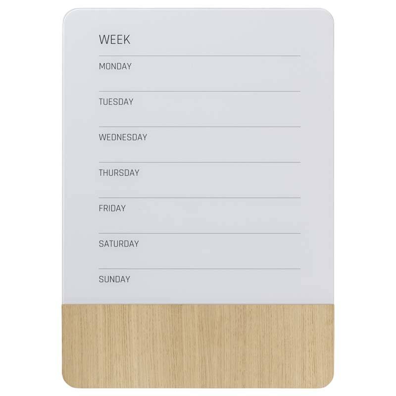 Ugetavle Naga magnetisk "GB" 50x70cm pure hvid/egefiner