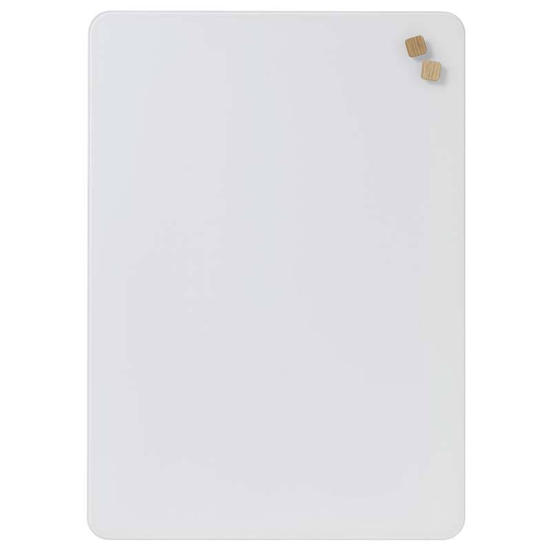 Glastavle Naga magnetisk 50x70cm runde hj&oslash;rner PURE hvid