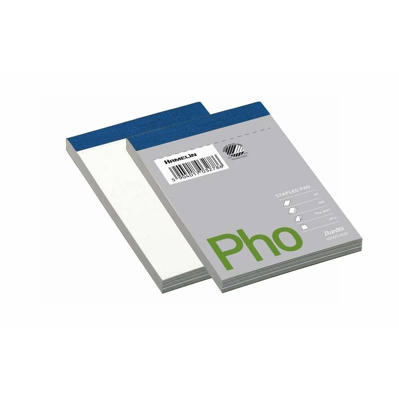 Telefonblok A7 ulinieret 60g 105x74mm 100bl/blk