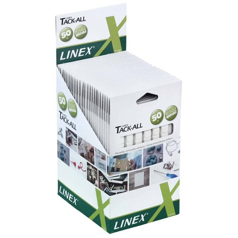 Kl&aelig;begummi Linex Tack-All i sm&aring; firkanter 50g