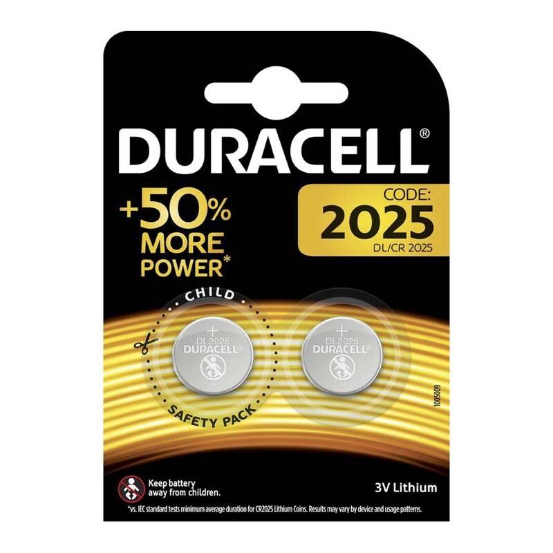 Batteri Litium Duracell Electronics CR2025 knapcelle 3V 2-pak