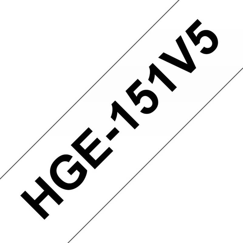 Labeltape Brother HGe-151V5 24mmx8m sort p&aring; klar 5stk/pak