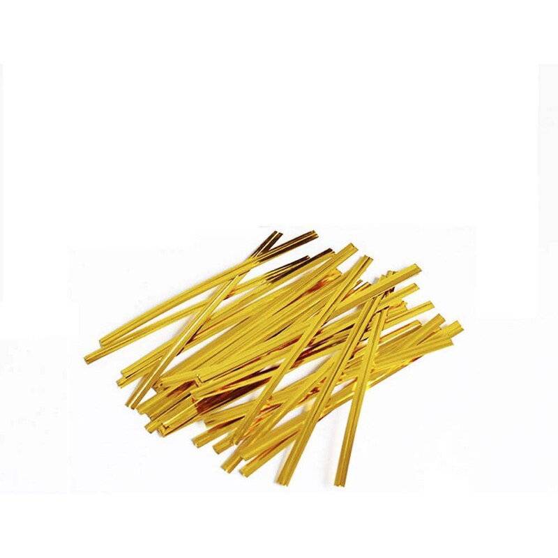 Twist-Ties PE 125mm guld 1000stk/pak Plastclips metal pakke a 1000 stk