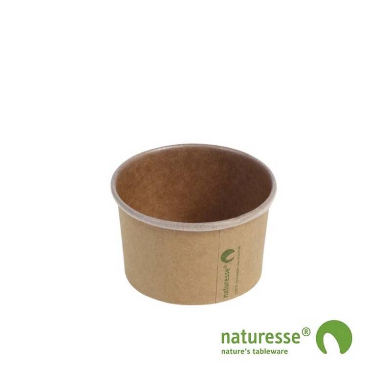 Isb&aelig;ger PLA 6oz/180ml brun 50stk/pak Rund &Oslash; 85 h&oslash;jde 52 Kraft