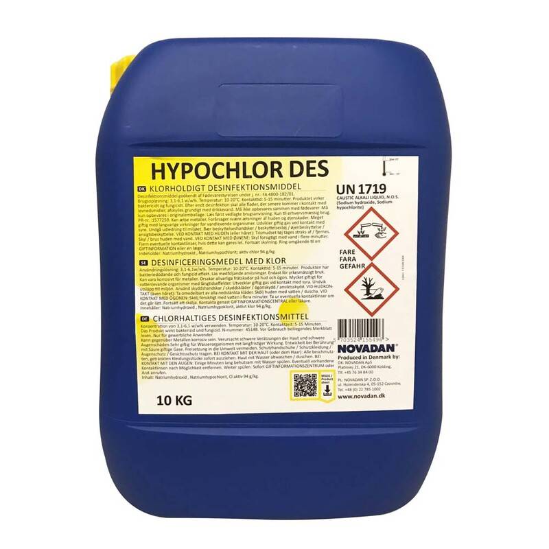 Desinfektion Hypochlor Des 10kg Desinfektion overflader Novadan