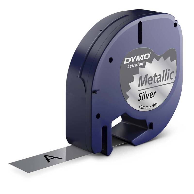 Labeltape DYMO LetraTAG 12mmx4m metals&oslash;lv metaltape