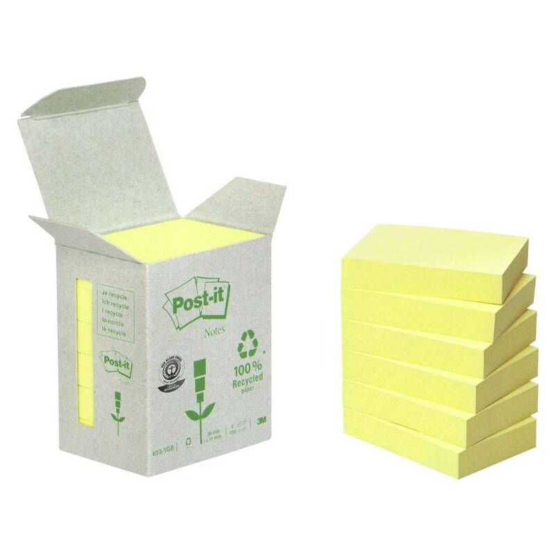 Post-it notes gul milj&oslash; 38x51mm 6blk/pak