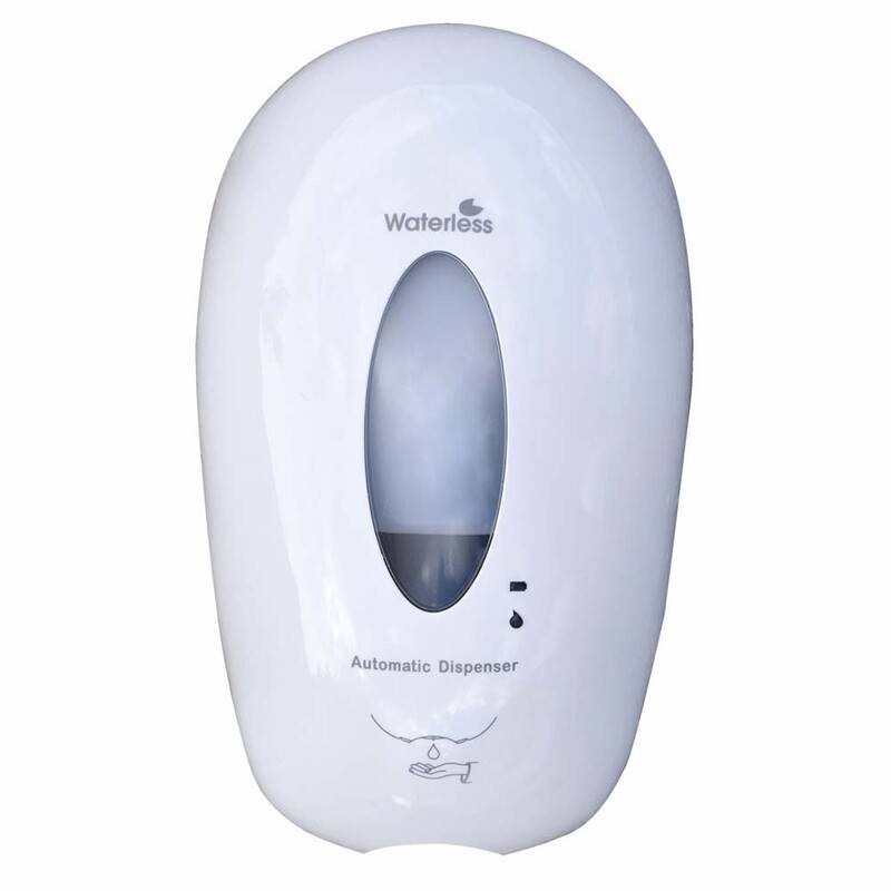 S&aelig;be/desinfektion dispenser Waterless Touch Free hvid til opfyldning