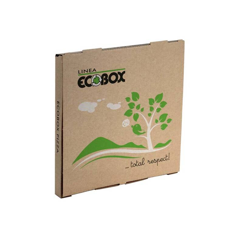 Pizza&aelig;ske ecobox brun fluorfri 29x29x3cm 100stk/pak