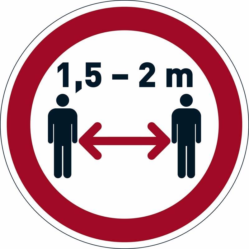 P&aring;budsskilt Hold afstand &Oslash;43cm 0,2mm aftagelig r&oslash;d