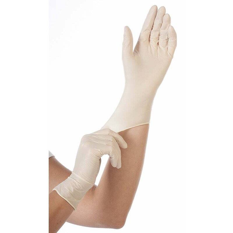 Latexhandske Grip S hvid pudderfri 100stk/pak