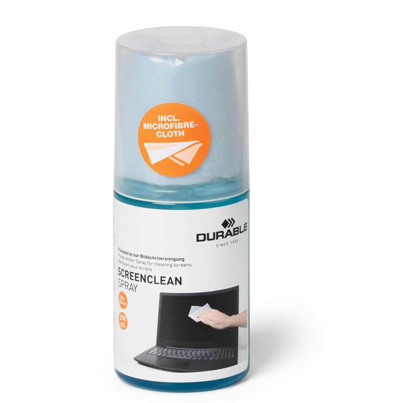 Rensespray SCREENCLEAN 200ml m/klud Durable hvid