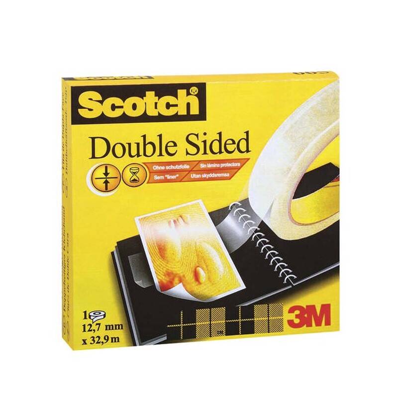 Tape dobbeltkl&aelig;bende klar 12,7mmx32,9m 665