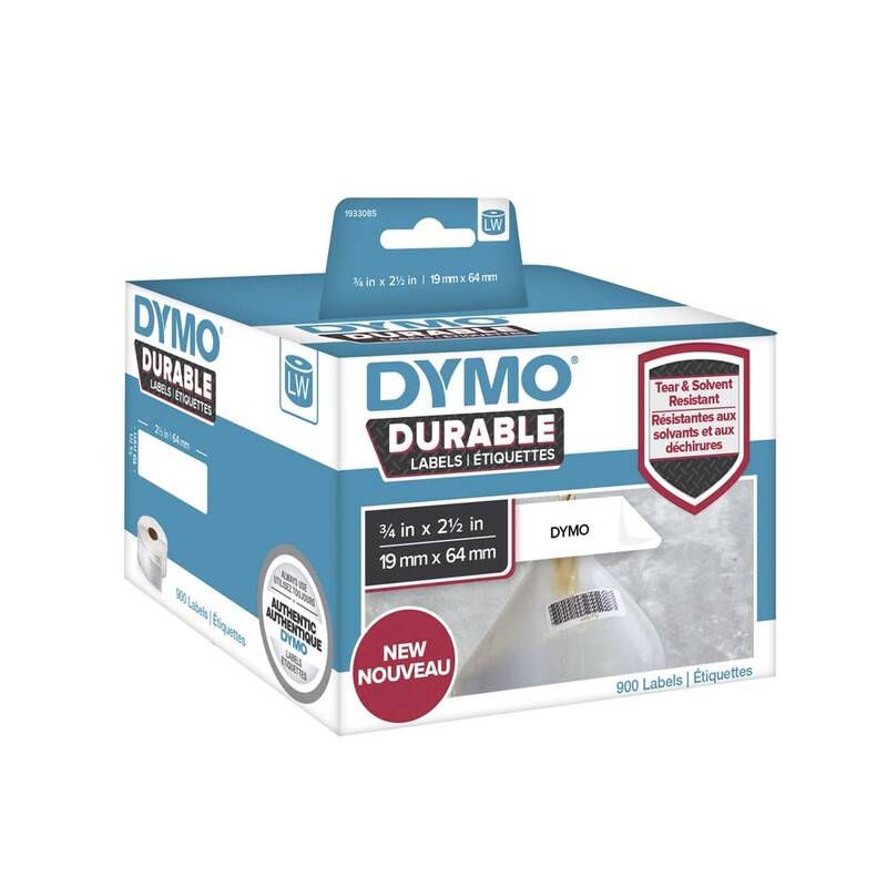 Label Dymo Durable etiket 19x64mm 900stk/rul stregkodelabel