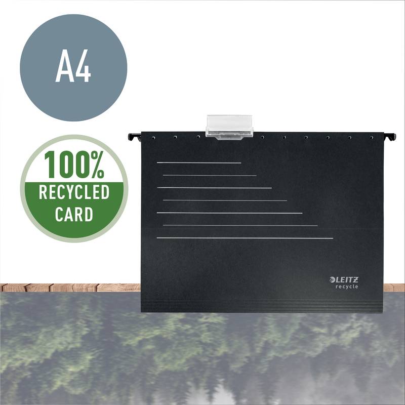 H&aelig;ngemapper Leitz Recycle A4 sort 10stk/pak